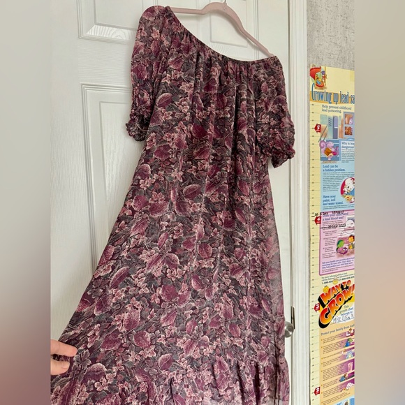 VTG C’est Moi women’s maxi rayon dress floral print Medium made in France - Picture 9 of 10